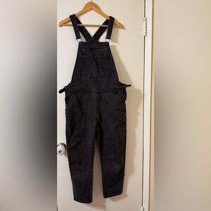 Topshop Black Denim Overalls